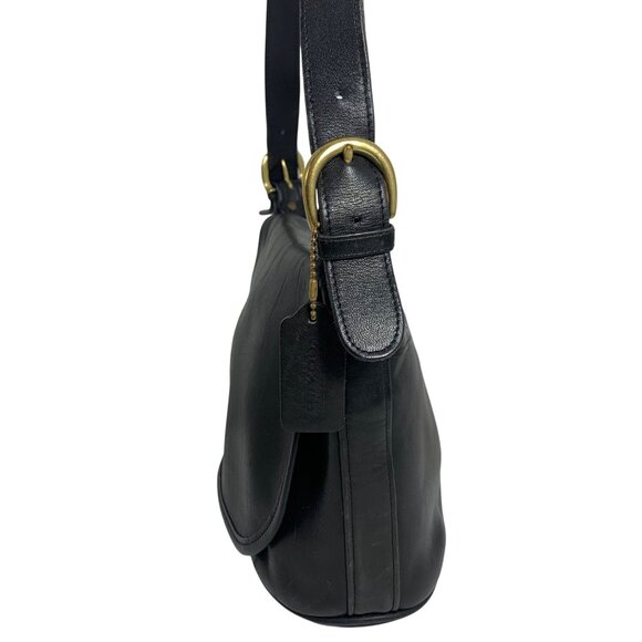 Vintage COACH Soho Fletcher 4150 Black Leather Zip Top Buckle Crossbody Bag 1999 - Picture 2 of 16